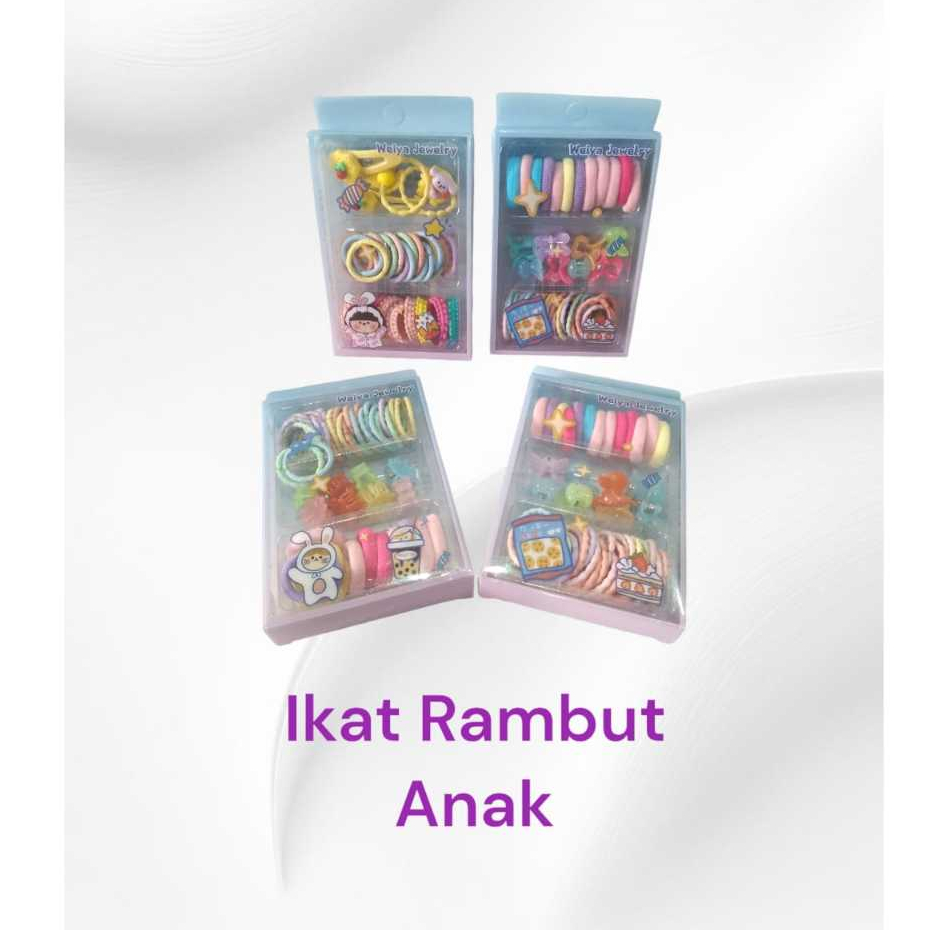 Ikat Jepit Rambut Set  Anak Warna-Warni