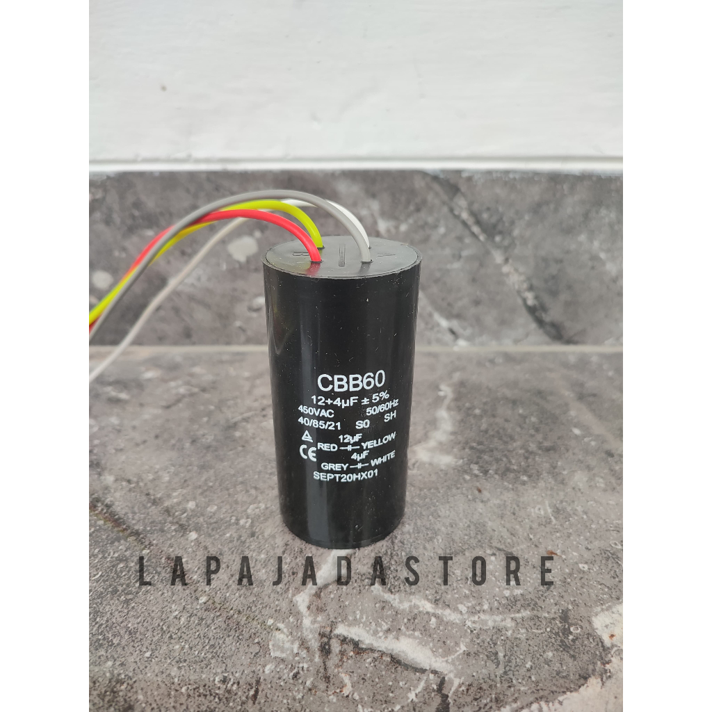 KAPASITOR MESIN CUCI CBB60 ORIGINAL 4+12UF / KAPASITOR 4+12 MIKRO