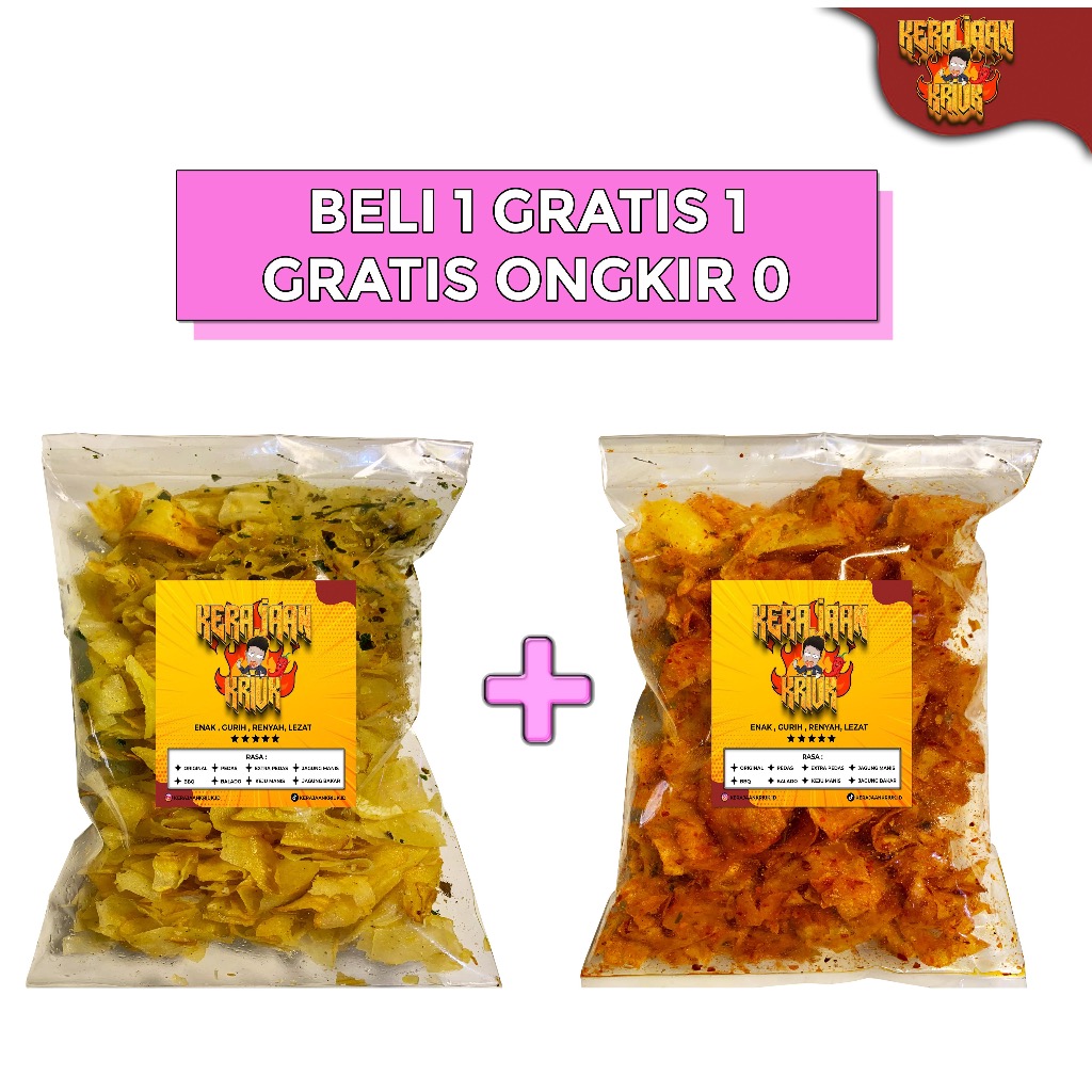 

Beli 1 Grati 1 Keripik Kriwil Snack Singkong Pedas Gurih Daun Jeruk 1 Kg / 1000 gram Kripik Food