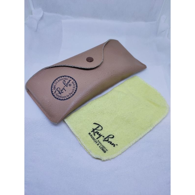 Case hardcase kotak tempat kacamata vintage ray-ban BL kain lap ray-ban klasik original NOS round av