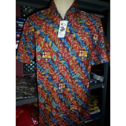Batik Bola BARCELONA Katun Adem - Asli Pria Tampan