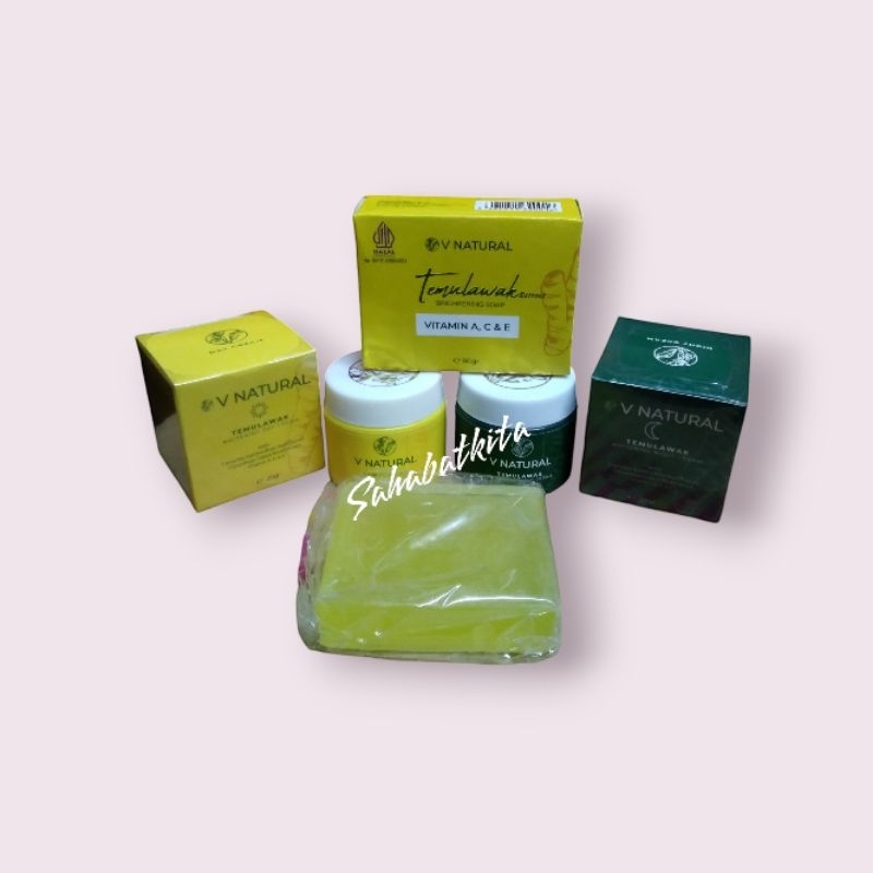 Paket Cream V Natural Temulawak Vitamin A,C & E 3in1