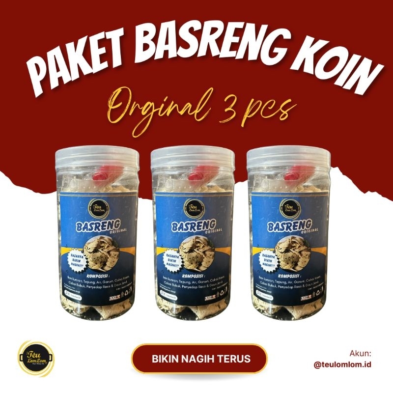 

Qori Store - Paket basreng koin original 3 pcs 250gram/pcs / Basreng Rasa Original / Basreng Gurih / Basreng Daun Jeruk Gurih