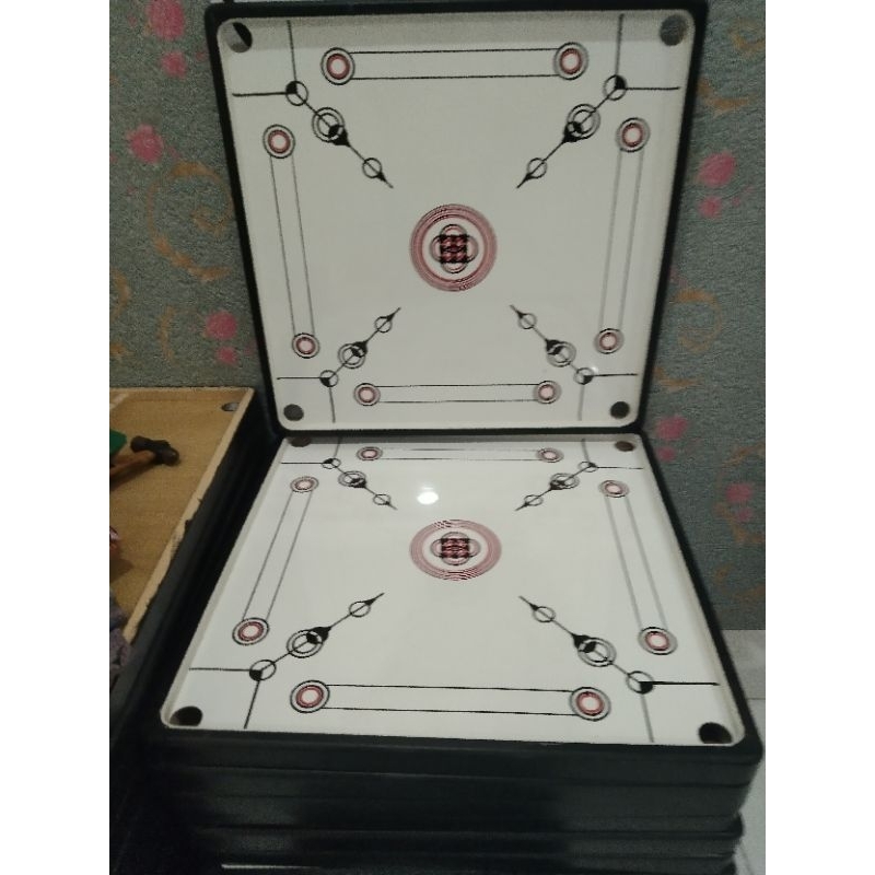 Meja Karambol jumbo ukuran120x120cm Bonus Coin+kristal