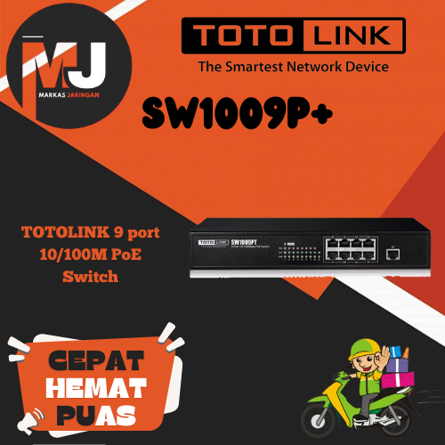 Totolink SW1009P+ Switch (POE)+8-Port 10/100Mbps Fast Ethernet Totolink