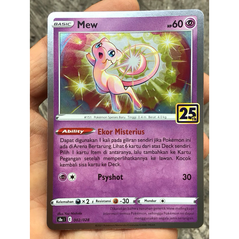 KARTU POKEMON MEW HOLO RARE TCG