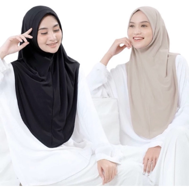 Jilbab Bergo Malay Non Pet Jumbo Size L/Hamidah Non Pet Jersey L