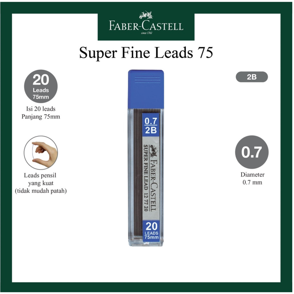 

PENCIL LEAD / ISI PENSIL MEKANIK / REFILL PENSIL MEKANIK 2B / REFILL PENSIL FABER CASTELL 2B 0.7