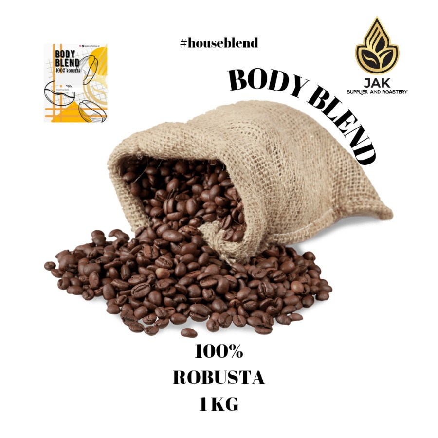 

BODY BLEND | HOUSEBLEND 1 KG | 100% ROBUSTA | BIJI KOPI | ROAST BEAN |