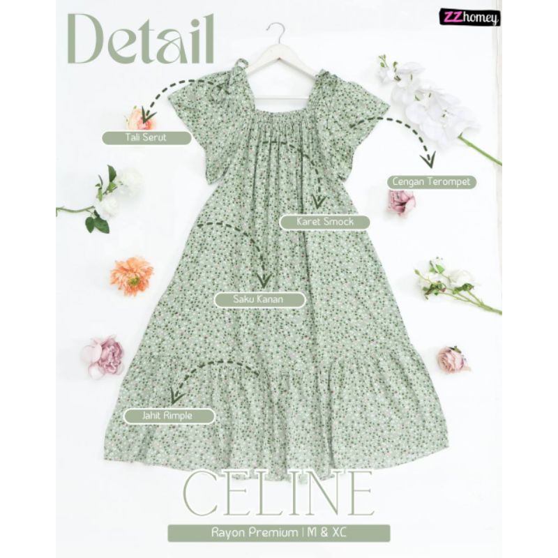 Homedress Celine by Zzhomey Daster Cantik Kekinian Daster Viral