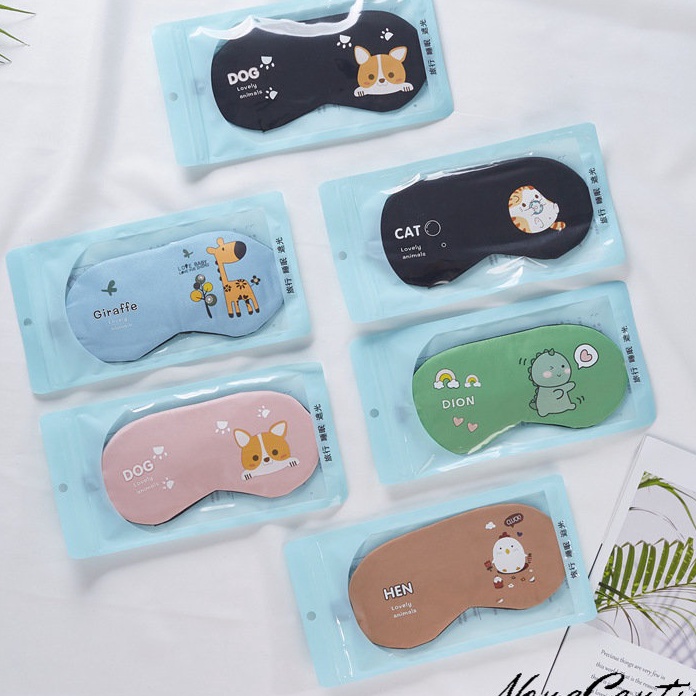 DISKON Penutup Mata tidur eye cover mask kacamata anak motif hewan binatang kartun Simple cartoon Un