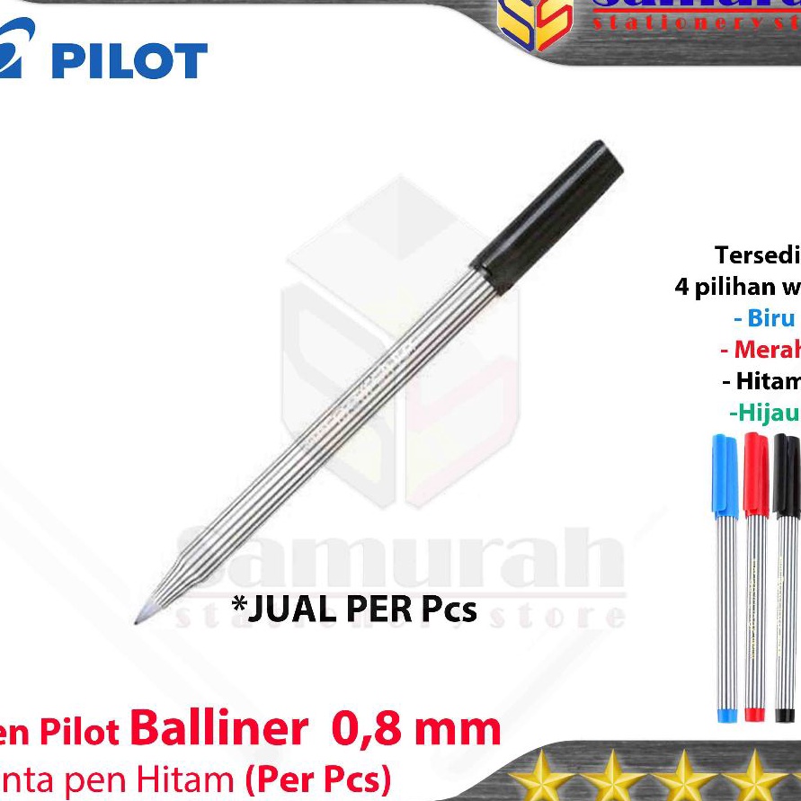 

CUCIGUDANG Ballpoint Pilot Balliner 8 mm Pulpen Baliner 8 mm Pen Cabut Tebal Tanda Tangan Hitam Biru Merah Hijau