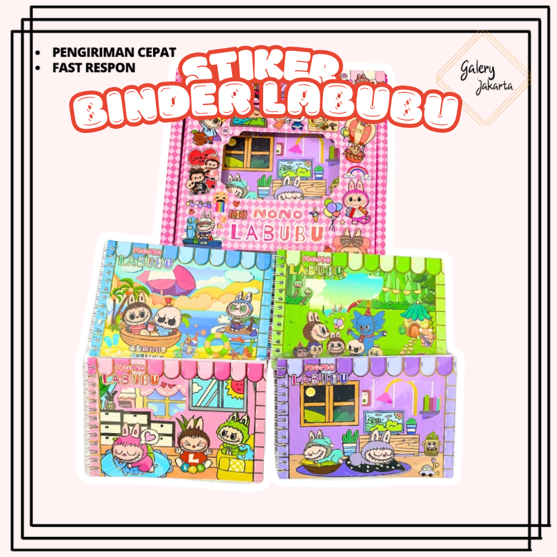 

GL Sticker Labubu Buku Isi 10 Lembar Sticker Kartun Dekorasi Waterproof