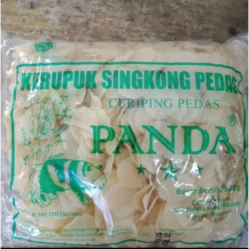 

Kerupuk Singkong Pedas cap Panda 500gr