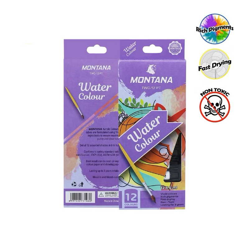 

Cat Air 12 Warna Montana / Water Colour [set]