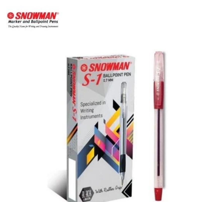 

PULPEN GEL SNOWMAN S1 MERAH/0.7MM/SATUAM