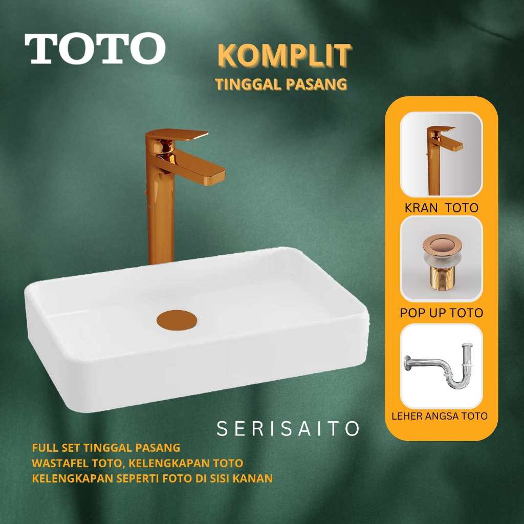 Wastafel Set Meja Kotak Toto LW952J + Keran / Kran Air TOTO Sifon 952 Wastafel Minimalis