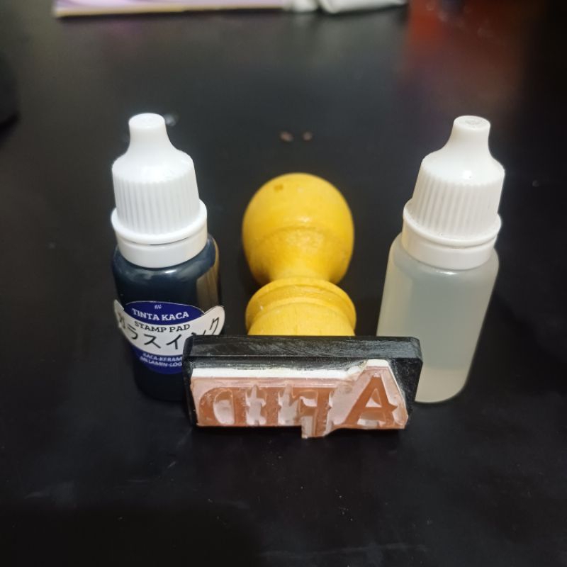 

Tinta 10 ml + stempel manual/pad/bak + cleaner, media kaca, Logam, keramik
