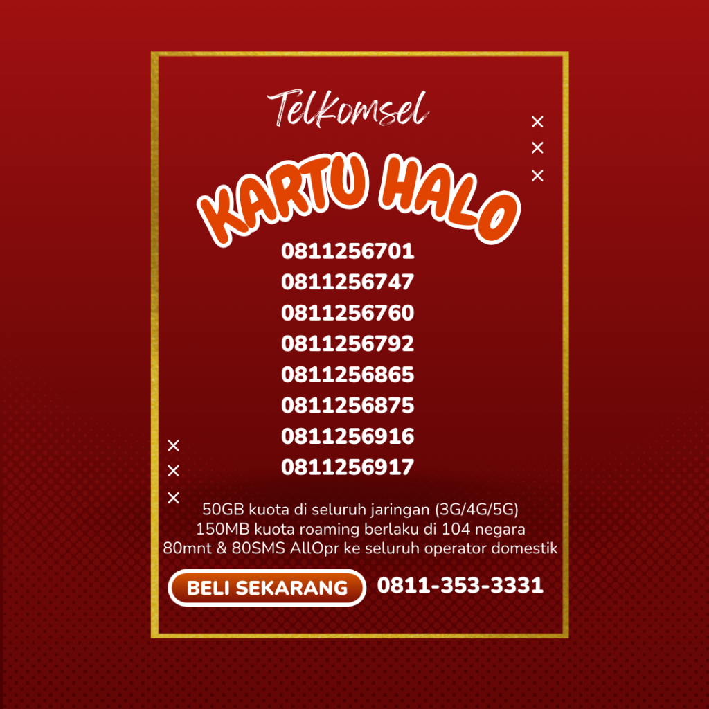 Kuota 50GB | Telkomsel kartu halo 10 digit nomor cantik (2)