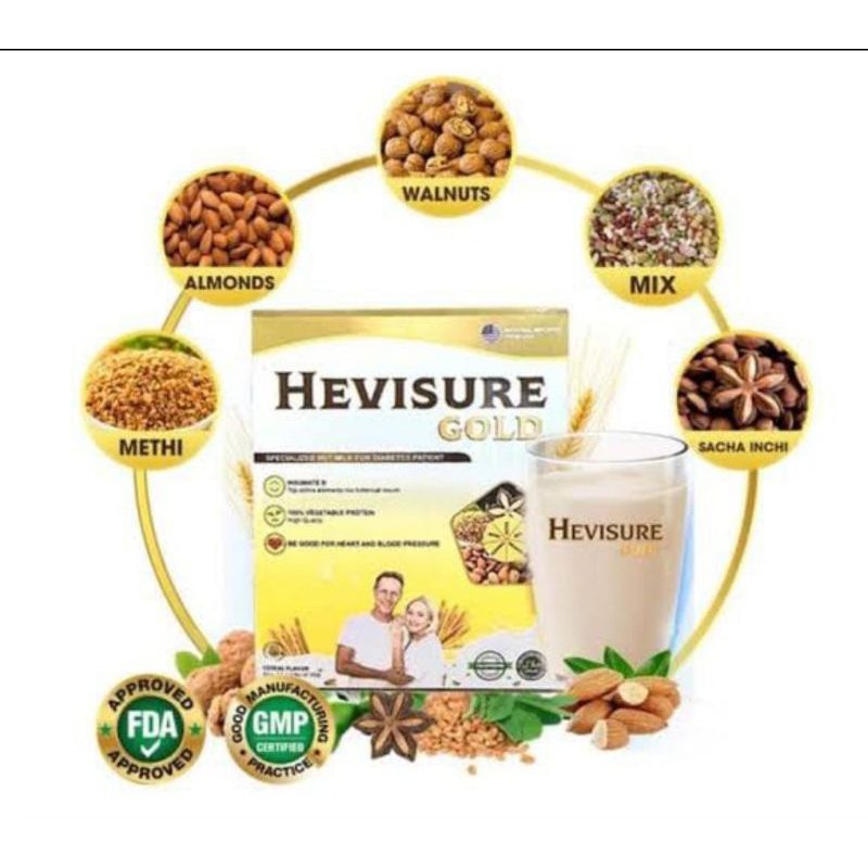 

Hevisure Gold Import USA BOX 360 Gram - Susu Kacang atasi diabetes dan kencing manis