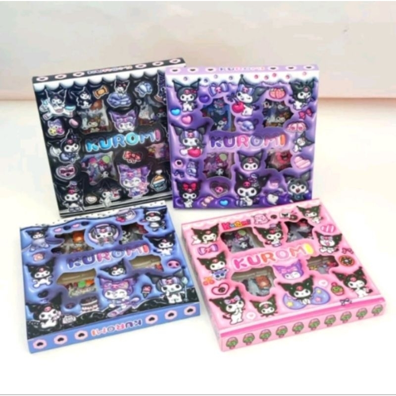 

Stiker Sanrio Box 3D Cinamorrol Kuromi Melody Lotso Isi 100 Pcs