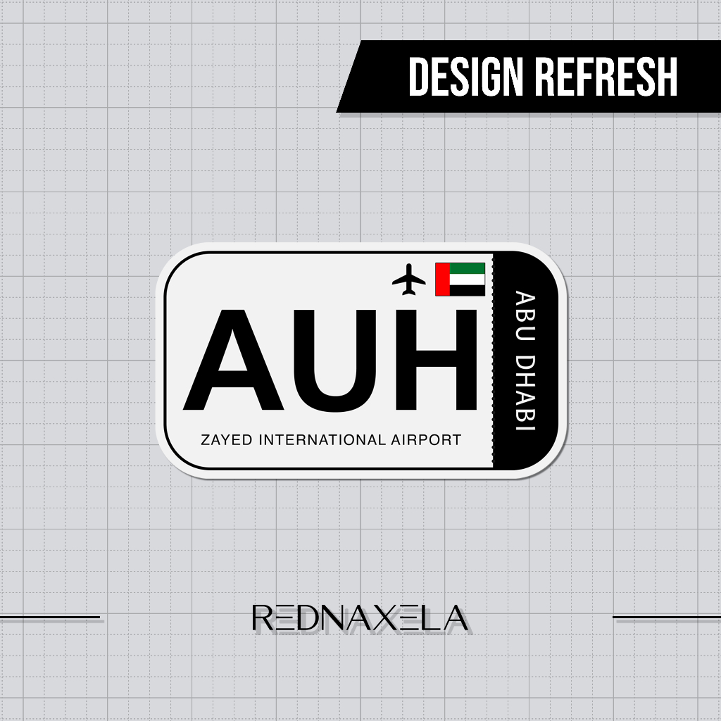 

Stiker Vinyl Zayed International Airport Code AUH Sign Sticker