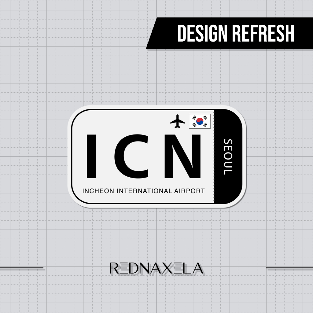 

Stiker Vinyl Incheon International Airport Code ICN Sign Sticker