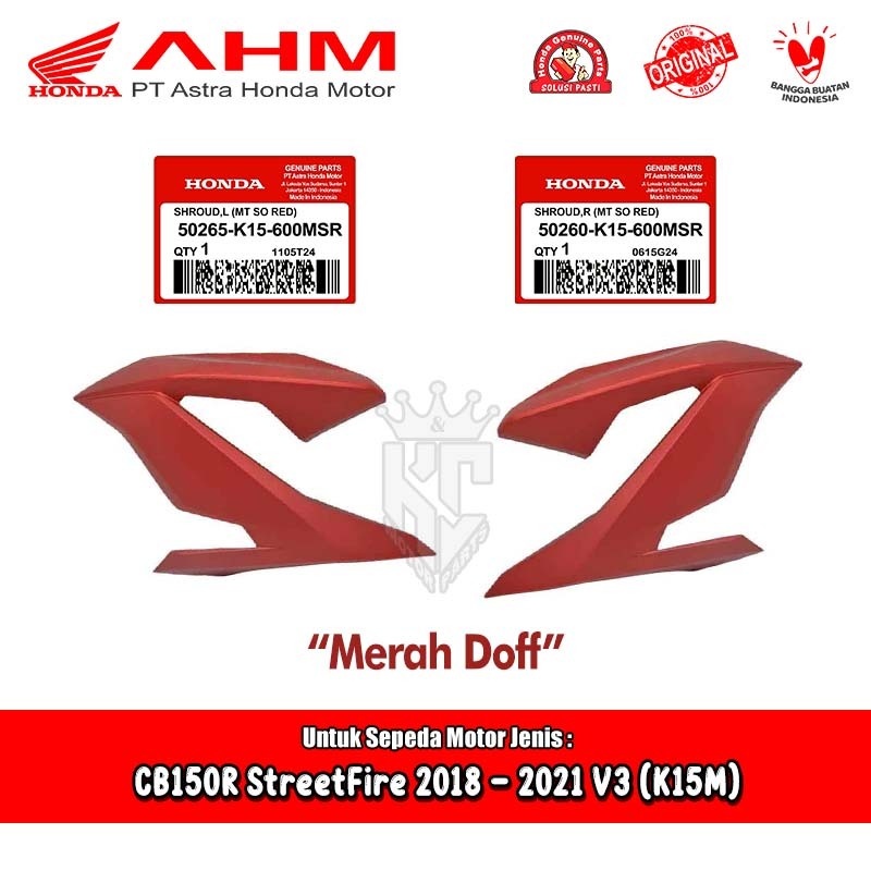Kap Cover Tangki Depan Honda CB150R CB 150 New LED V3 Merah Doff Original AHM 50260 50265-K15-600MSR