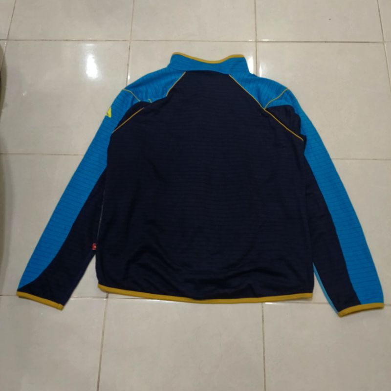 jaket tracktop olahraga Tultex tebal biru motif size XL original murah