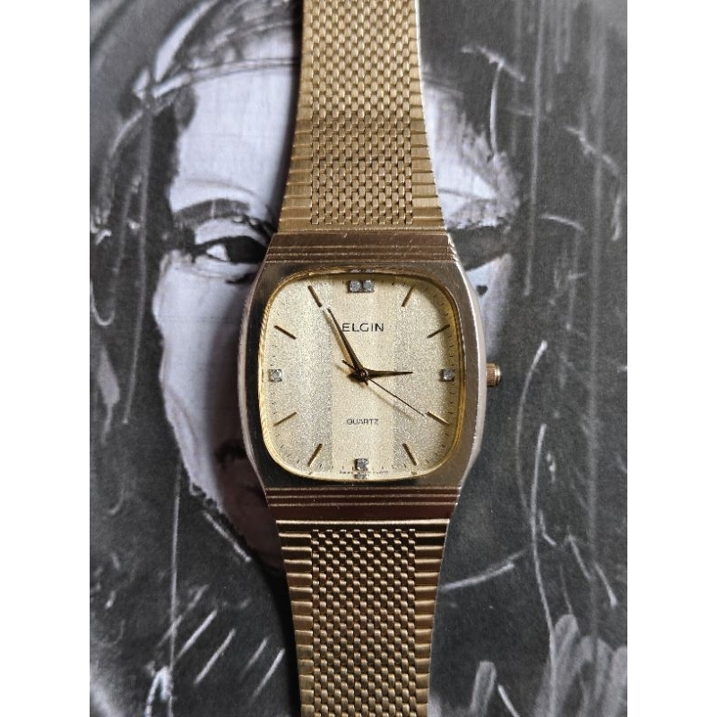 JAM TANGAN UNISEX ELGIN SUN BRUSH DIAL ETA SWISS MOVEMENT
