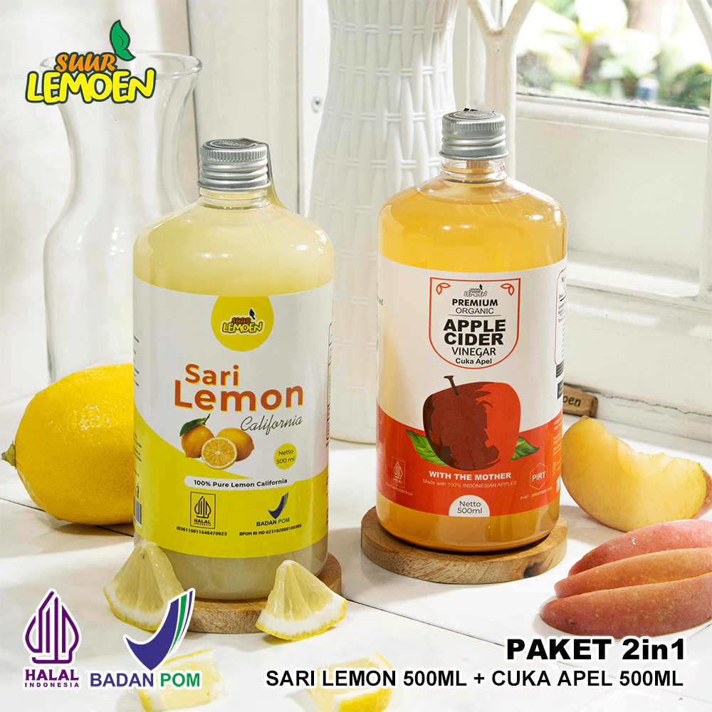 

TERLARIS Diet Sehat Bundling Cuka Apel + Sari Lemon Murni - Premium Raw Organics with Mother