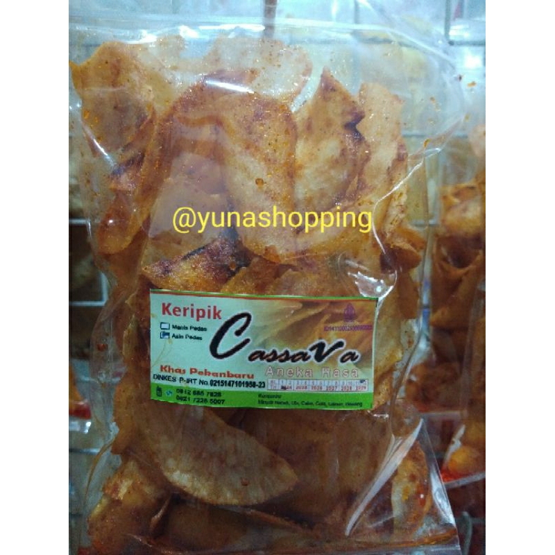 

Keripik singkong Cassava asin pedas 100g