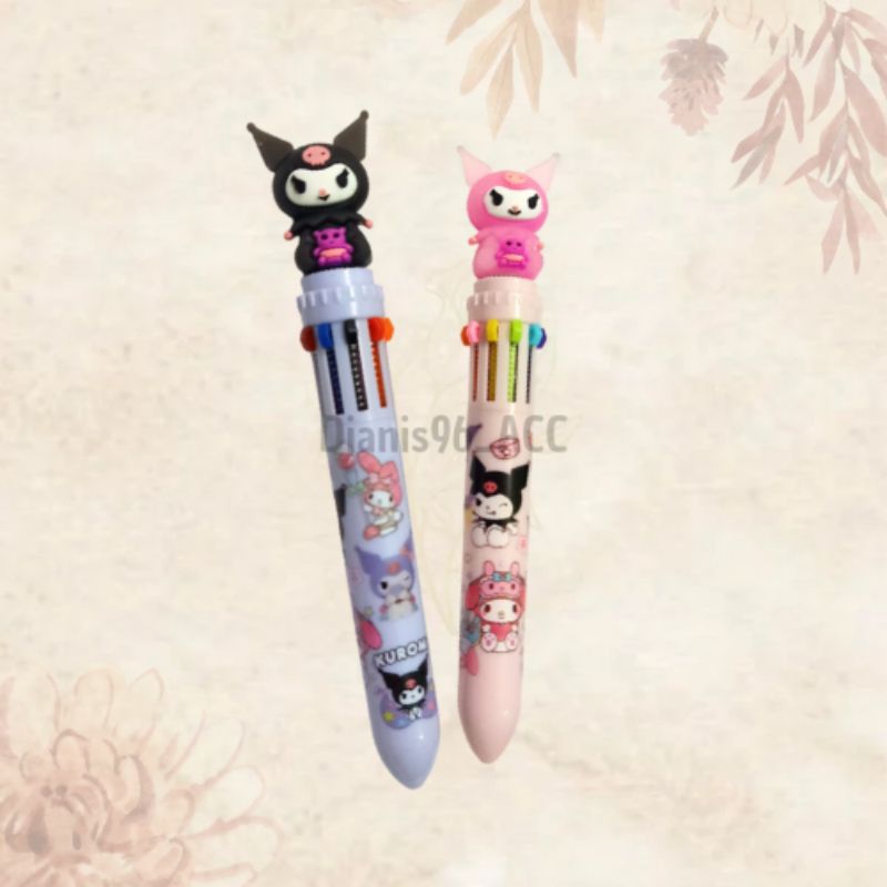

pulpen 10 warna kuromi / pen 10 warna / pulpen kuromi / pulpen karakter
