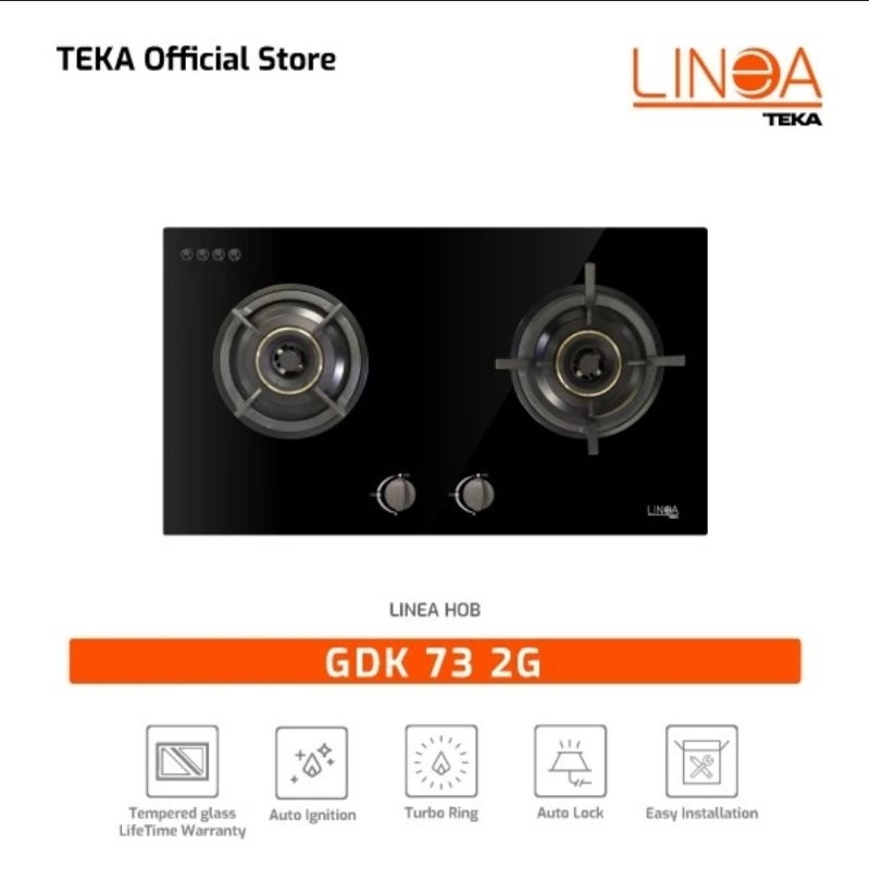 LINEA BY TEKA KOMPOR GAS KACA TANAM 2TUNGKU GDK 73 2G