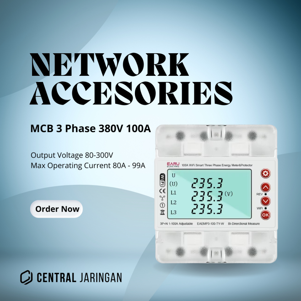 Smart Tuya MCB kWh Meter Watt Meter Digital WiFi 100A