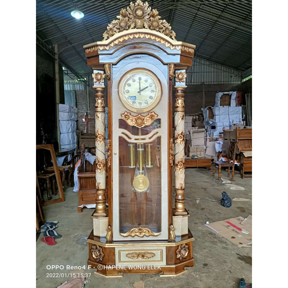 Lemari Jam Hias Mewah/Jam besar Full ukir(jati asli | ALMARI JAM HIAS KAYU JATI |ALMARI JAM HIAS