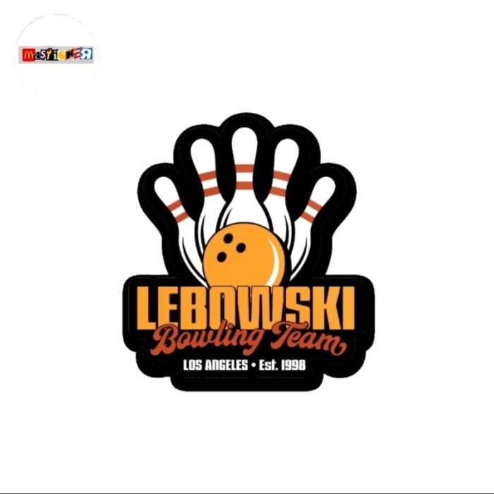 

sticker The Big Lebowski bowling team LA logo diecut stiker the dude movie