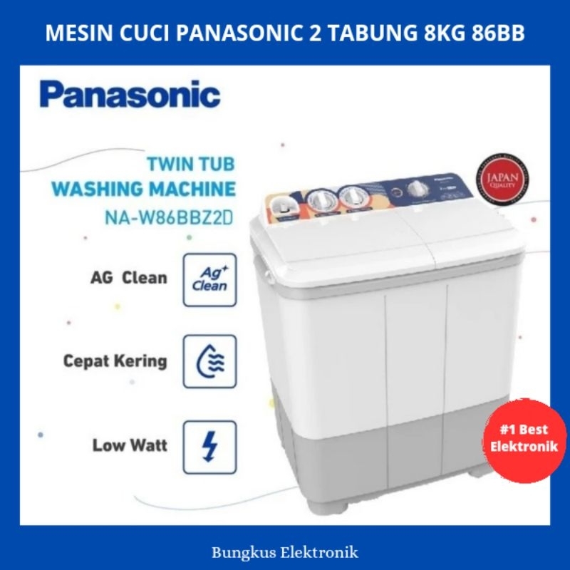 MESIN CUCI PANASONIC 2 TABUNG 8KG NA-W86BB PANASONIC 2TABUNG 8 KG