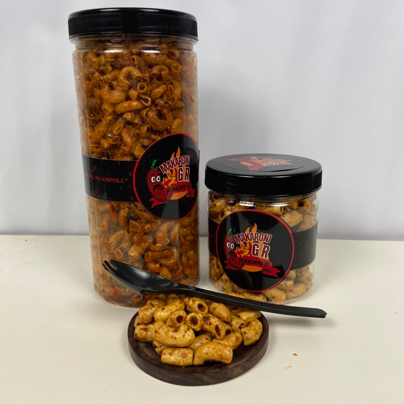 

Makaroni Pedas toples instan besar kecil Premium