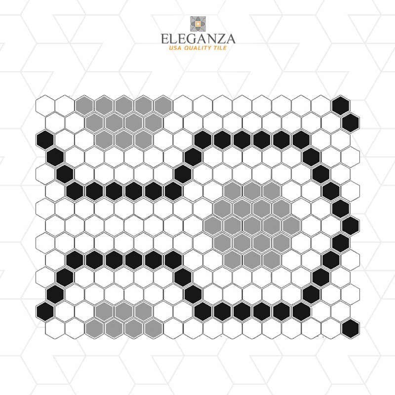 Keramik Lantai Dinding Backsplash Kamar Mandi Dapur Wall Decorration Mozaik Mosaic HEXAGON PATTERN M