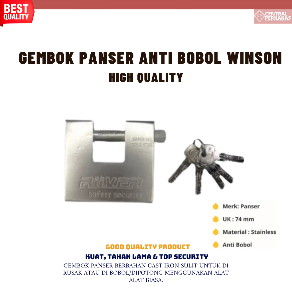 Gembok Panser anti maling / Gembok Anti maling/ gembok rumah / gembok panser top security /gembok pa
