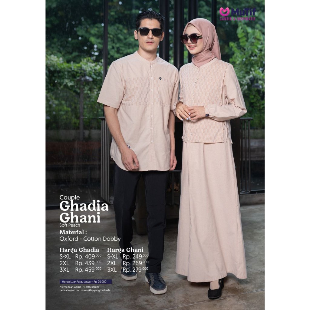 Mutif Ghadia Ghani Soft Peach Gamis Koko Couple Lebaran Premium Kekinian Original