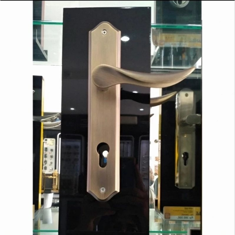 TARIKAN GAGANG HANDLE PINTU PLATE SET ANTIK MATTE