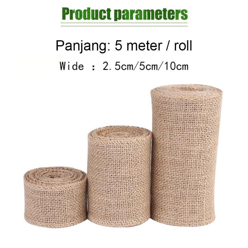 10M Pita Goni Roll Pita Karung Goni Diy Pita Tali Goni Jute Ribbon Pita Vintage Decor Burlap