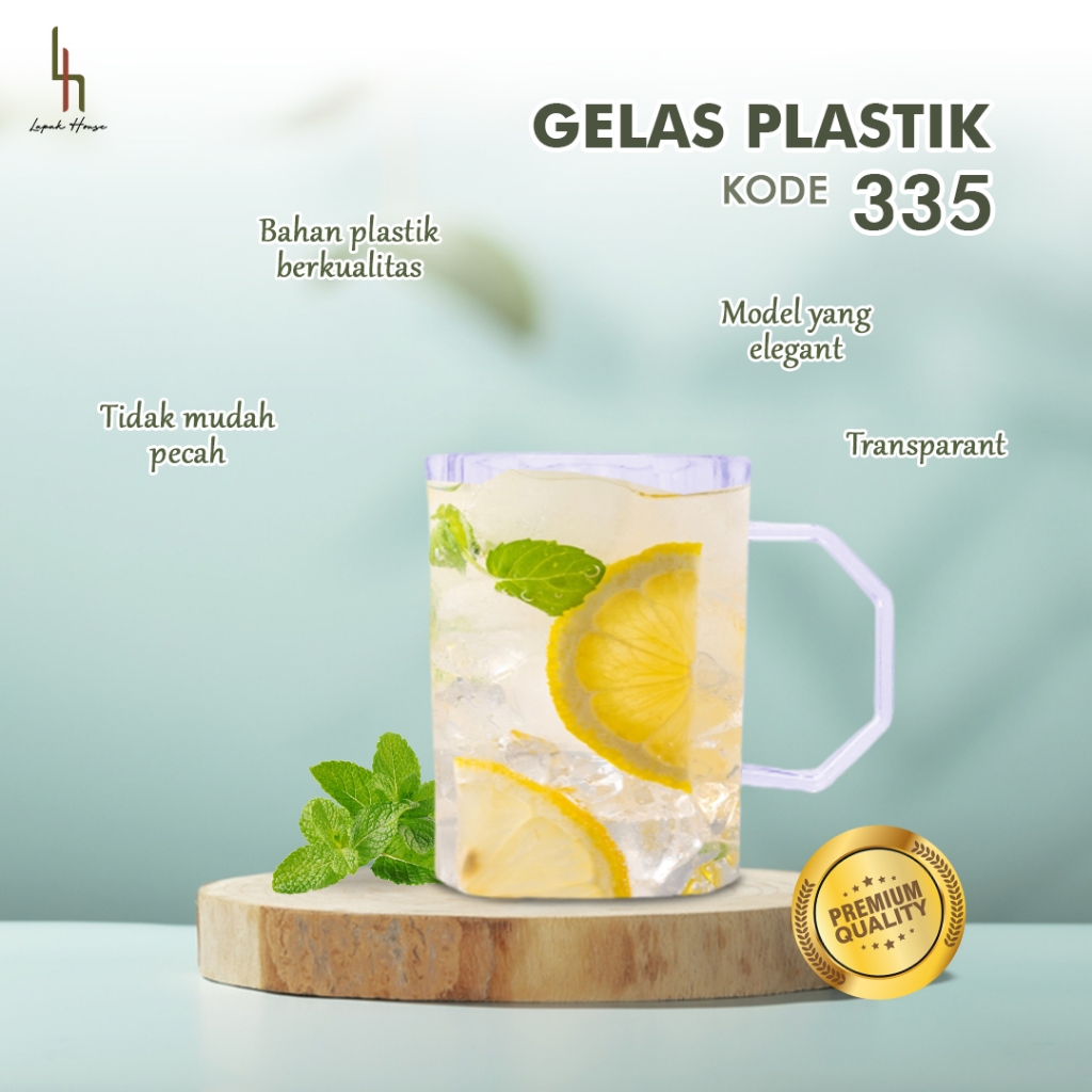 Gelas Plastik Bening 335 / Gelas Es Teh / Gelas Cafe / Gelas Aestethic