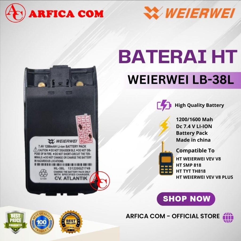 BATRE HT WEIERWEI VEV V8 BATERAI HT WEIRWEI VEV V8 ORIGNAL BATTERY WEIRWEI VEV V8