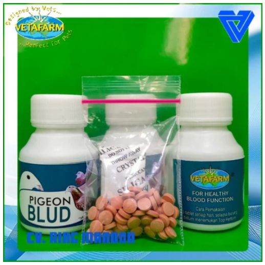 BLUD TABLET VETAFARM OBAT VITAMIN BURUNG MERPATI PENAMBAH SEL DARAH MERAH MENINGKATKAN STAMINA