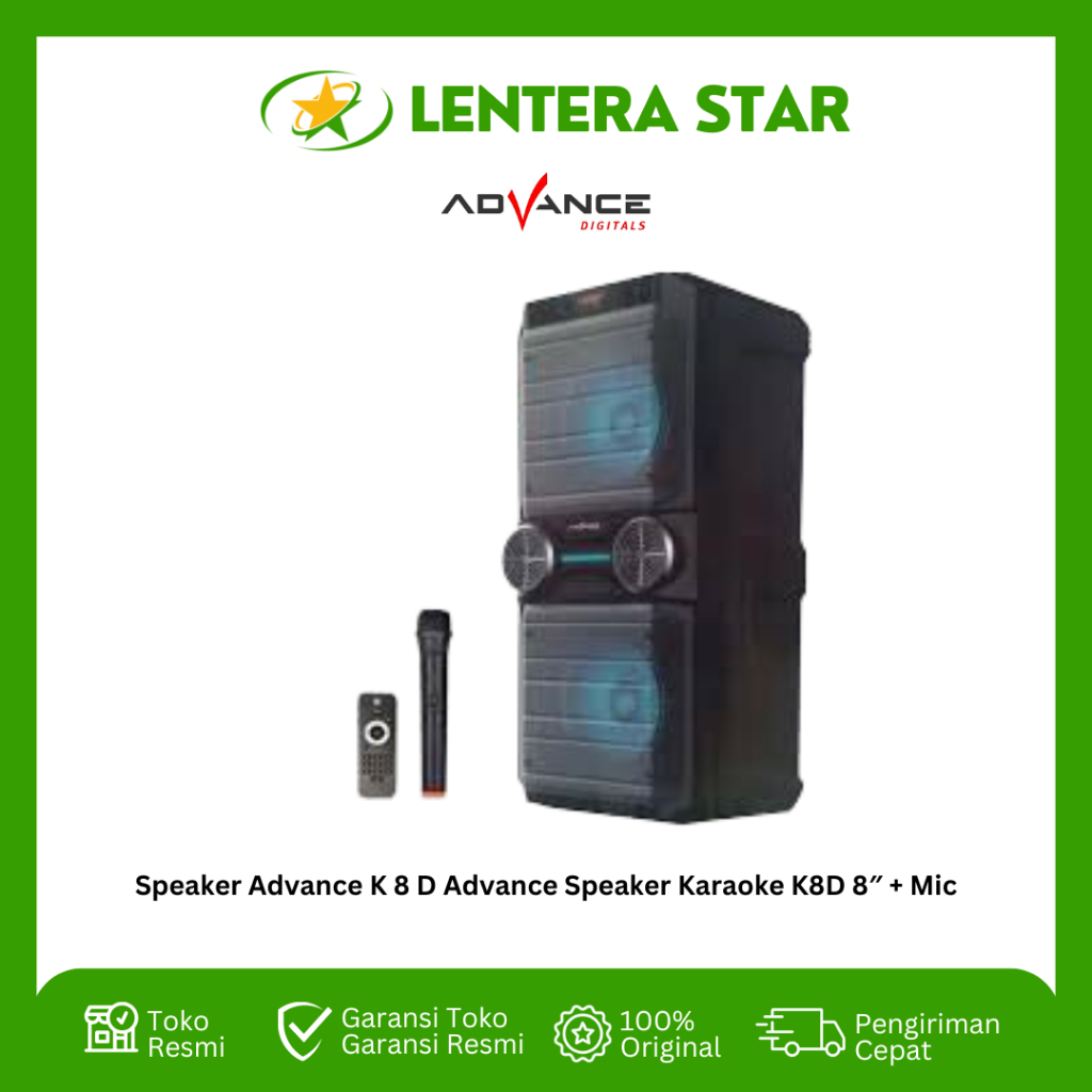 Speaker Advance K 8 D Advance Speaker Karaoke K8D 8″ + Mic