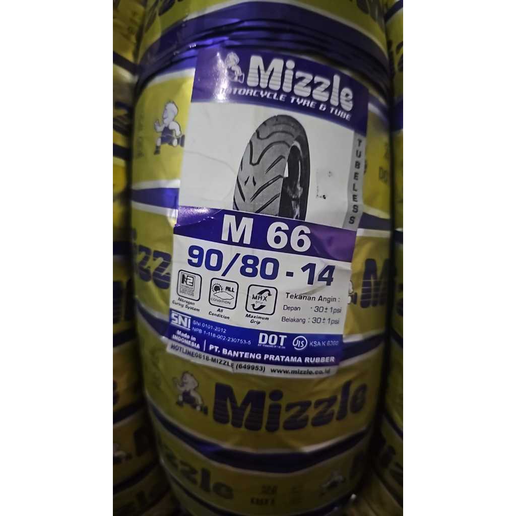 Ban mizzle tubeless 90/80-14 m66 m 66 - m77 m 77 (1 ban)