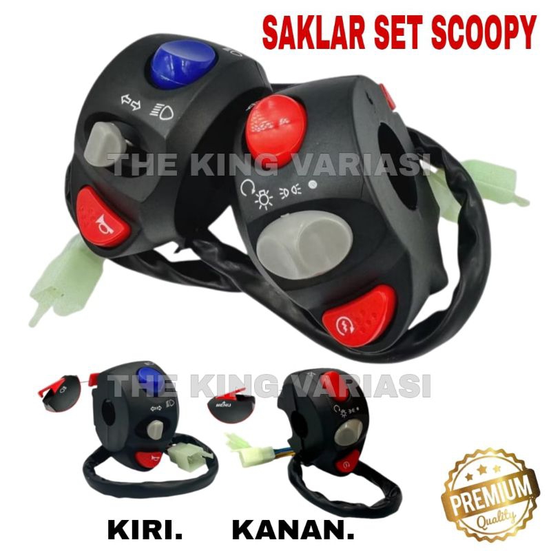 SAKLAR MOTOR SET DONAT SCOOPY KIRI KANAN / SAKLAR SET MOTOR SCOOPY LENGKAP KIRI KANAN / TOMBOL SAKLA